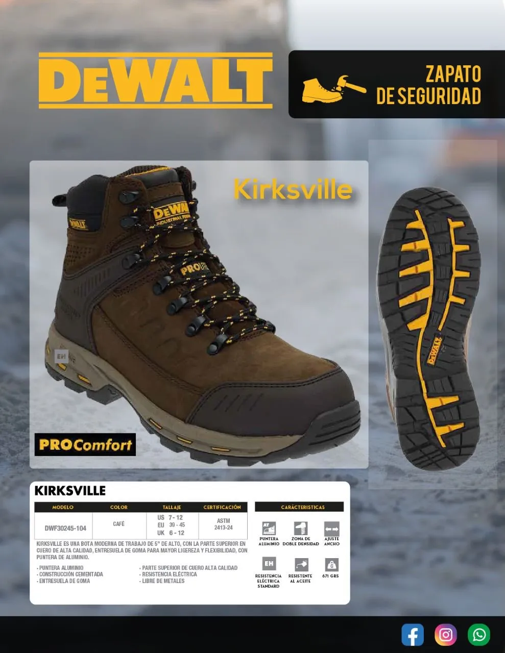 Zapato de seguridad DeWalt Kirksville con puntera de aluminio
