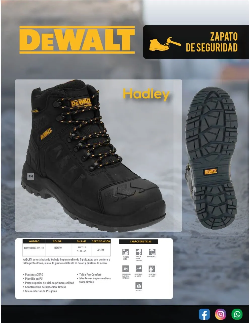 Zapato de seguridad DeWalt Corinth tipo bota