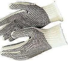 Guantes de algodón con puntos de PVC para protección de manos